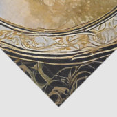 Art Nouveau Kasteel Bloemblauw n Goud Ephemera 2B Tissuepapier (Detail)