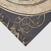 Art Nouveau Kasteel Rococo Zwart n Goud Ephemera 1 Tissuepapier (Detail)