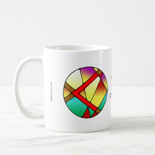 Art Nouveau Kenaz Rune Mug - CRÉATIVITÉ ! (Gauche)