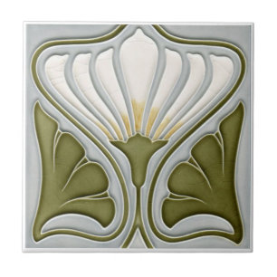 Art Nouveau keramiek wandtegel licht wit BG Tegeltje
