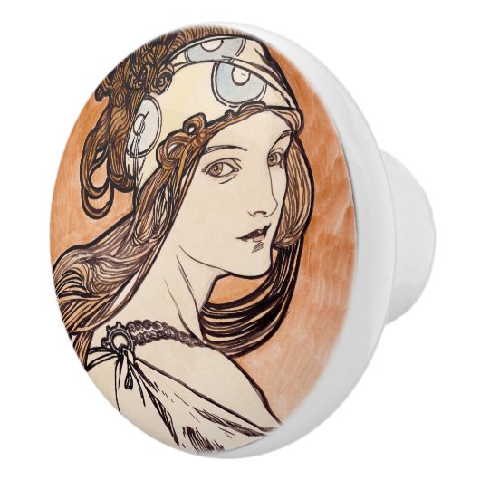 Art Nouveau Keramische Knop (Rechts)