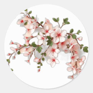 Art Nouveau Kersenbloesems met Ivy Ronde Sticker