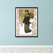 Art Nouveau kerstkaart uit 1895 van Scribners Canvas Afdruk (Insitu (Houten vloer))