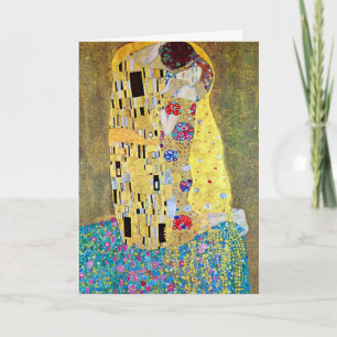 Art Nouveau Kerstmis, The Kiss van Gustav Klimt Feestdagen Kaart