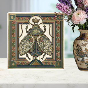 Art Nouveau Kever Kroon Juweel Ontwerp Tegeltje