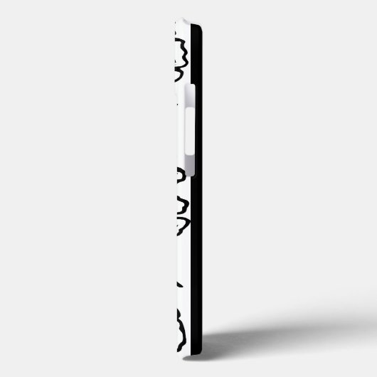 Art nouveau klaproos bloemenzwart wit elegant Case-Mate iPhone case (Achterkant / Links)