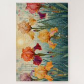 Art Nouveau kleurrijke iris Legpuzzel (Verticaal)