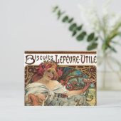  art nouveau, koekjes van Alphonse Mucha Briefkaart (Staand voorkant)