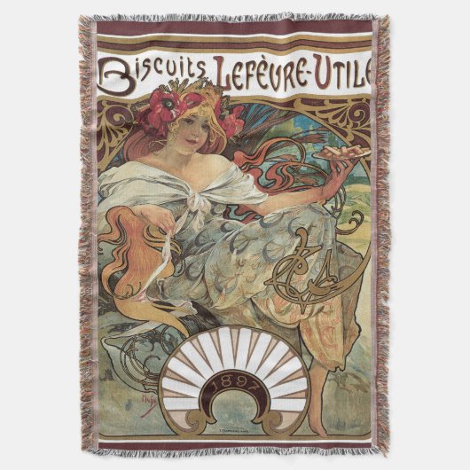  art nouveau, koekjes van Alphonse Mucha Deken (Voorkant Verticaal)
