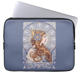 Art Nouveau Koningin Portret Laptop Sleeve