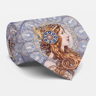 Art Nouveau Koningin Portret Stropdas