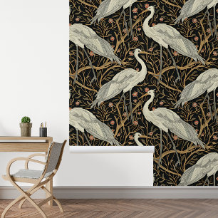 Art Nouveau Kraanvogels Behang