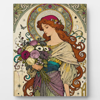 Art Nouveau Kunst met Schilderstel Fotoplaat