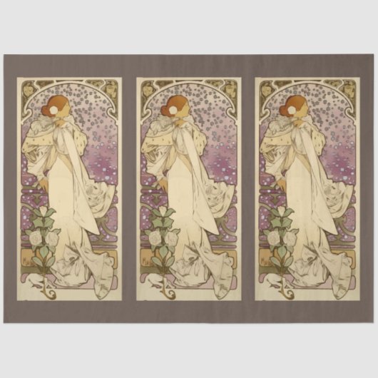 Art Nouveau Lady 11 depotpapier Tissuepapier (Voorkant)