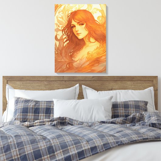 Art Nouveau Lady Canvas Afdruk (Insitu (Slaapkamer))