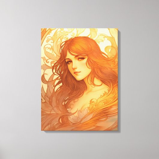 Art Nouveau Lady Canvas Afdruk (Voorkant)