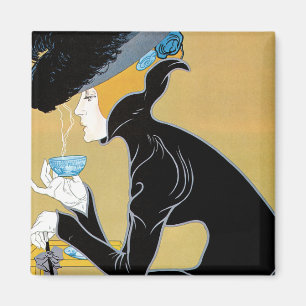  Art Nouveau, Lady Drink Marco Polo Tea Magneet