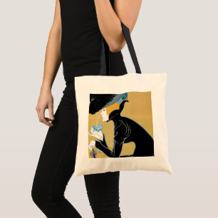 Art Nouveau, Lady Drink Marco Polo Tea Tote Bag