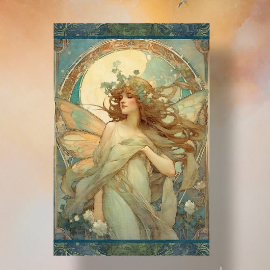 Art Nouveau Lady Fairy Alphonse Mucha Ephemera Tissuepapier