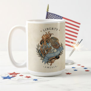 Art Nouveau Lady Liberty USA 250 Motief ID1303 Koffiemok