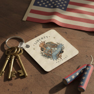 Art Nouveau Lady Liberty USA 250 Motief ID1303 Sleutelhanger