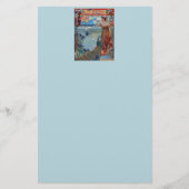 Art Nouveau Lady met Peacock Briefpapier (Voorkant)