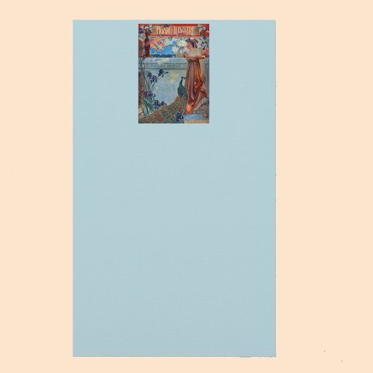 Art Nouveau Lady met Peacock Briefpapier