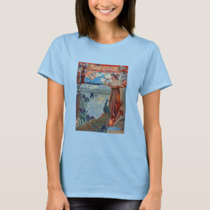 Art Nouveau Lady met Peacock T-shirt