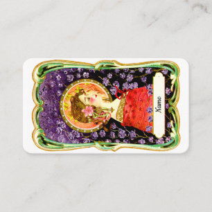 Art Nouveau Lady Visitekaartje