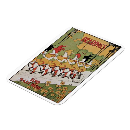 Art Nouveau, lagers Tandem Fiets Magneet (Linkerzijde)