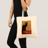 Art Nouveau Le Chat Noir Black Cat Tote Bag (Voorkant (product))