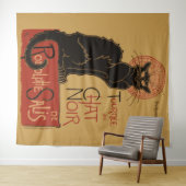  Art Nouveau Le Chat Noir Black Cat Wandkleed (In Situ (horizontaal))