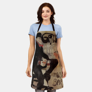 Art Nouveau Le Grillon, Man die bier drinkt Schort