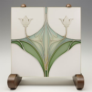 Art Nouveau Lelie Elegantie Keramische Tegel Tegeltje