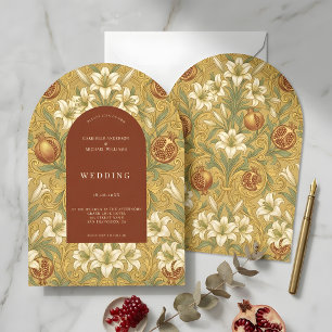 Art Nouveau lelieboog bloemmotief vintage patroon Kaart