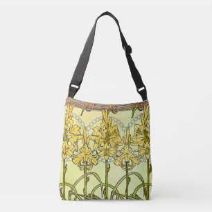 Art Nouveau leliepatroon van Alphonse Mucha Crossbody Tas