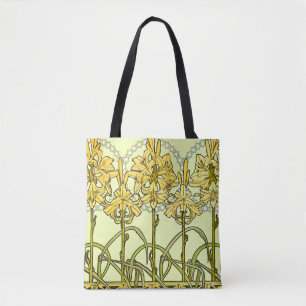 Art Nouveau leliepatroon van Alphonse Mucha Draagtas