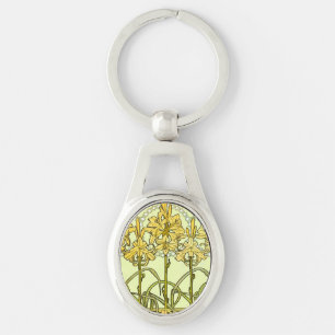 Art Nouveau leliepatroon van Alphonse Mucha Sleutelhanger