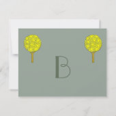 Art Nouveau Lemon Tree RSVP Response Kaart (Achterkant)