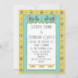 Art Nouveau lente paardenbloemen en vlinders Kaart