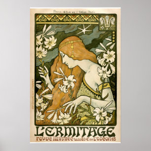 Art Nouveau L'Ermitage Omslag door Paul Berthon Poster