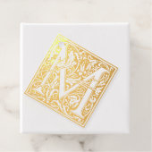 Art nouveau letter M Bedankjes Labels (Met doos)