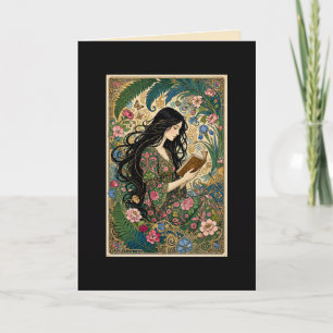 Art Nouveau lezen in de tuin Kaart