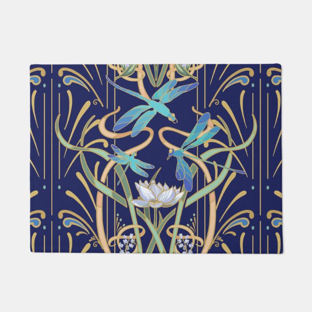 Art Nouveau libellen patroon Deurmat (Voorkant)