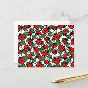 Art Nouveau Lieveheersbeestje Insectenpatroon Briefkaart