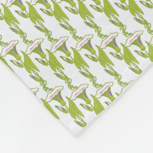 Art Nouveau light Ipomoea bloembehangselpapier Fleece Deken