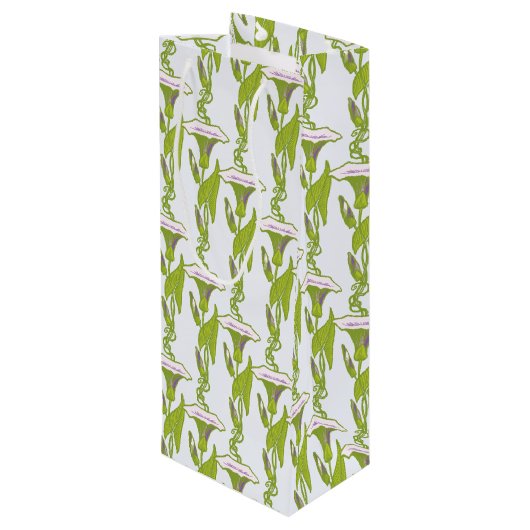 Art Nouveau light Ipomoea bloembehangselpapier Wijn Cadeautas (Achterkant Gekanteld)