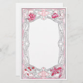  Art Nouveau-Lijst met bladeren en bloemen Briefpapier (Voorkant / Achterkant)