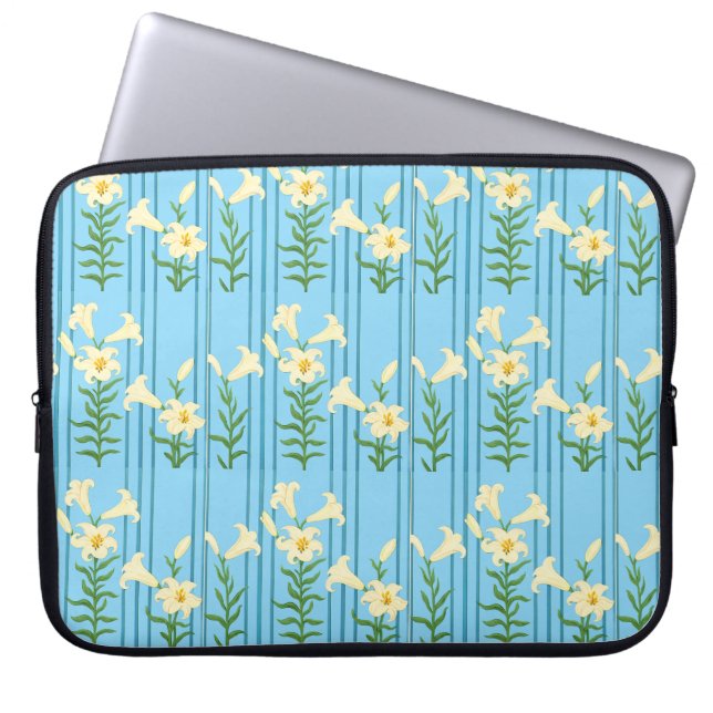 Art nouveau lilies laptop sleeve (Voorkant)