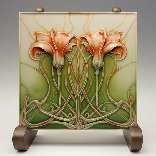 Art Nouveau Lilies Tegeltje